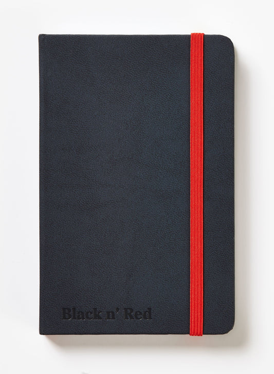 Black n Red Journal A6 Casebound Ruled 144 Pages Black With Red Elastic Strap 400033672 - ONE CLICK SUPPLIES