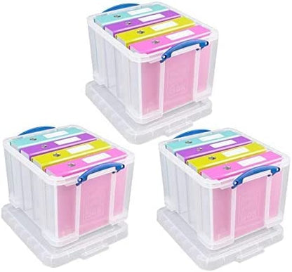 Really Useful Clear Plastic Storage Box 35 Litre - ONE CLICK SUPPLIES