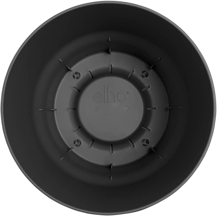 Elho Greenville Round Pot & Base LIVING BLACK 25cm