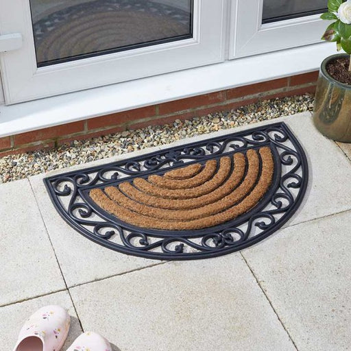 Half Moon Heavy Duty  Coir & Rubber Door Mat by Fixtures 45x75cm