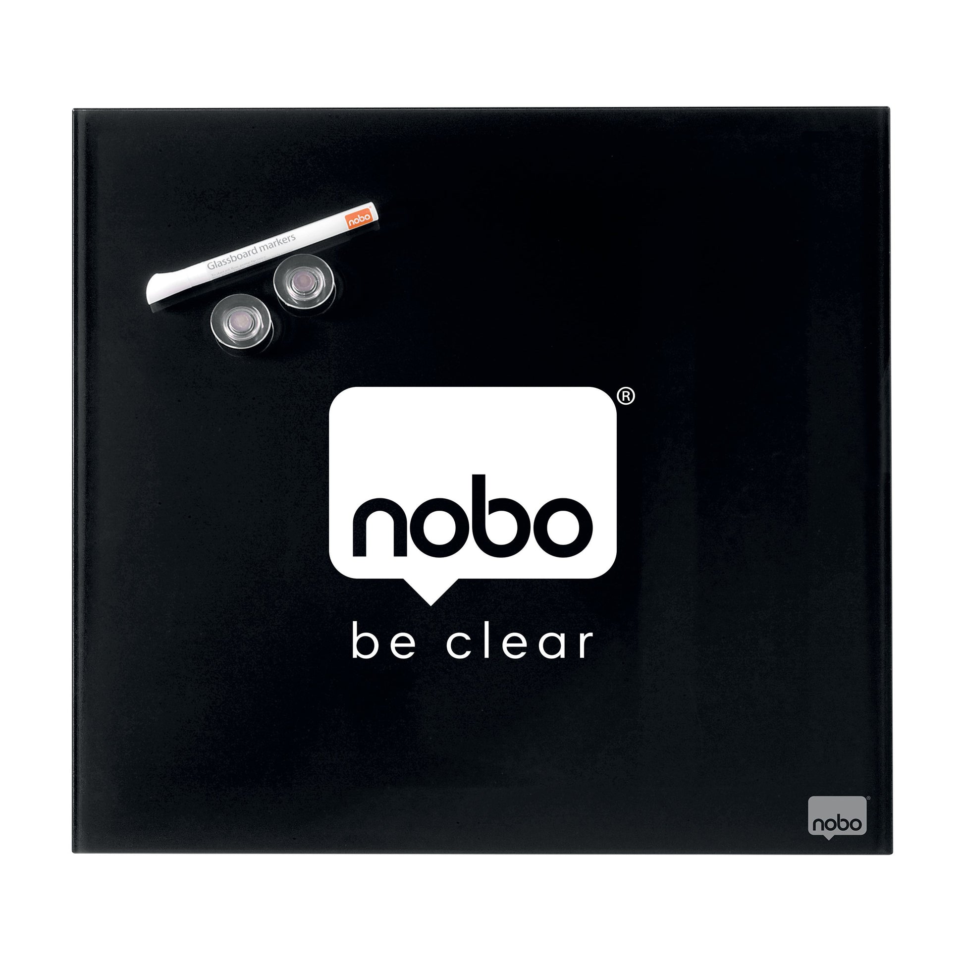 Nobo Magnetic Glass Whiteboard Tile 450x450mm Black 1903951 - ONE CLICK SUPPLIES