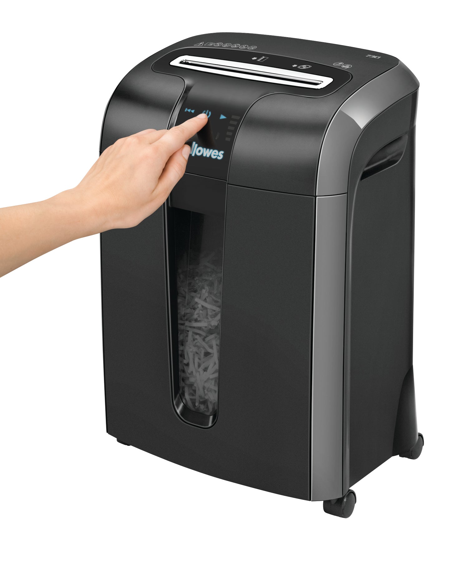 Fellowes Powershred 73Ci Cross Cut Shredder 23 Litre 12 Sheet Black/Grey 4601201 - ONE CLICK SUPPLIES