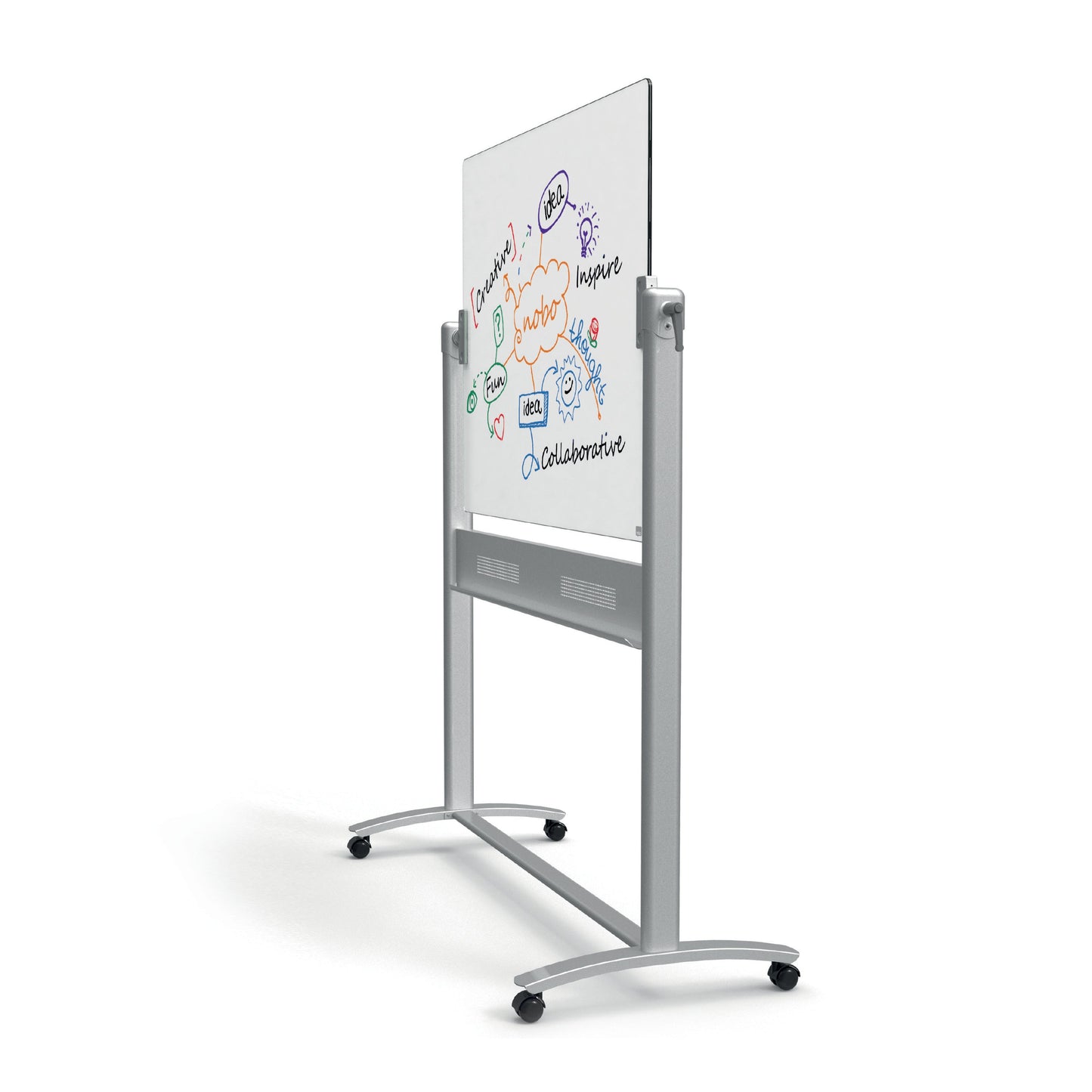 Nobo Mobile Magnetic Glass Whiteboard Brilliant White 1200x900mm 1903943 - ONE CLICK SUPPLIES