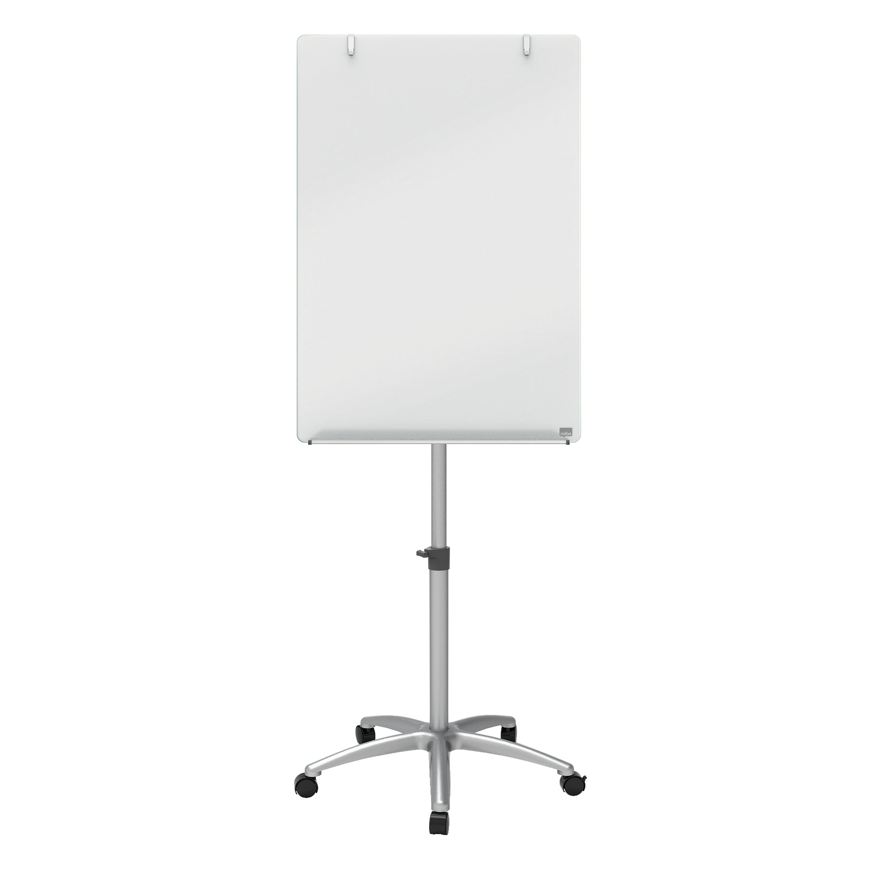 Nobo Glass Mobile Flipchart Easel Magnetic 700x1000mm Silver 1903949 - ONE CLICK SUPPLIES