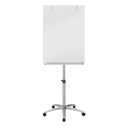 Nobo Glass Mobile Flipchart Easel Magnetic 700x1000mm Silver 1903949 - ONE CLICK SUPPLIES