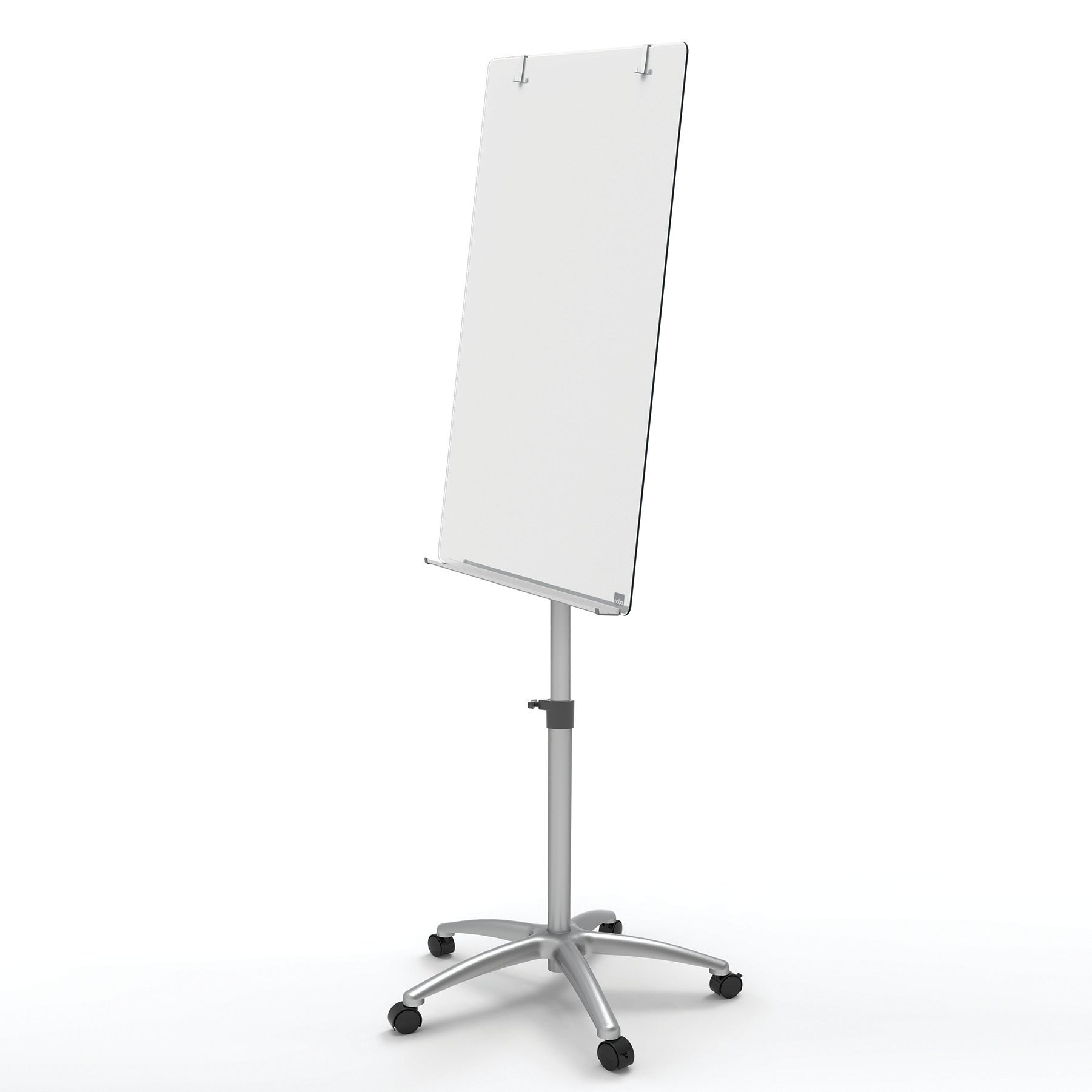 Nobo Glass Mobile Flipchart Easel Magnetic 700x1000mm Silver 1903949 - ONE CLICK SUPPLIES