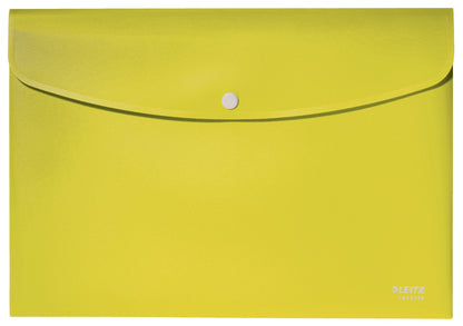 Leitz Recycle Polypropylene Document Wallet With Push Button Closure Yellow 46780015 - ONE CLICK SUPPLIES