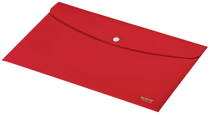 Leitz Recycle Polypropylene Document Wallet With Push Button Closure Red 46780025 - ONE CLICK SUPPLIES