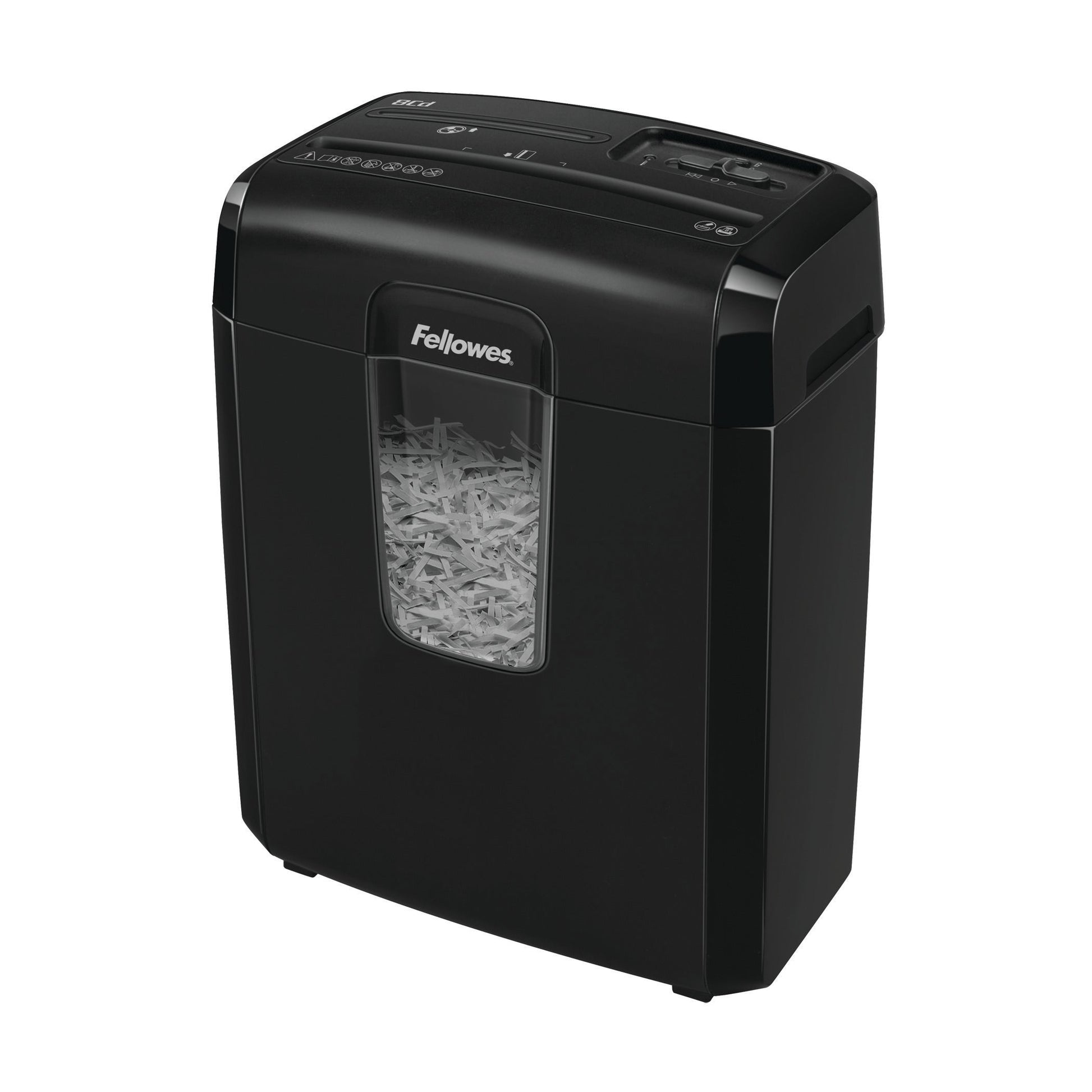 Fellowes Powershred 8Cd Cross Cut Shredder 14 Litre 8 Sheet Black 4692201 - ONE CLICK SUPPLIES