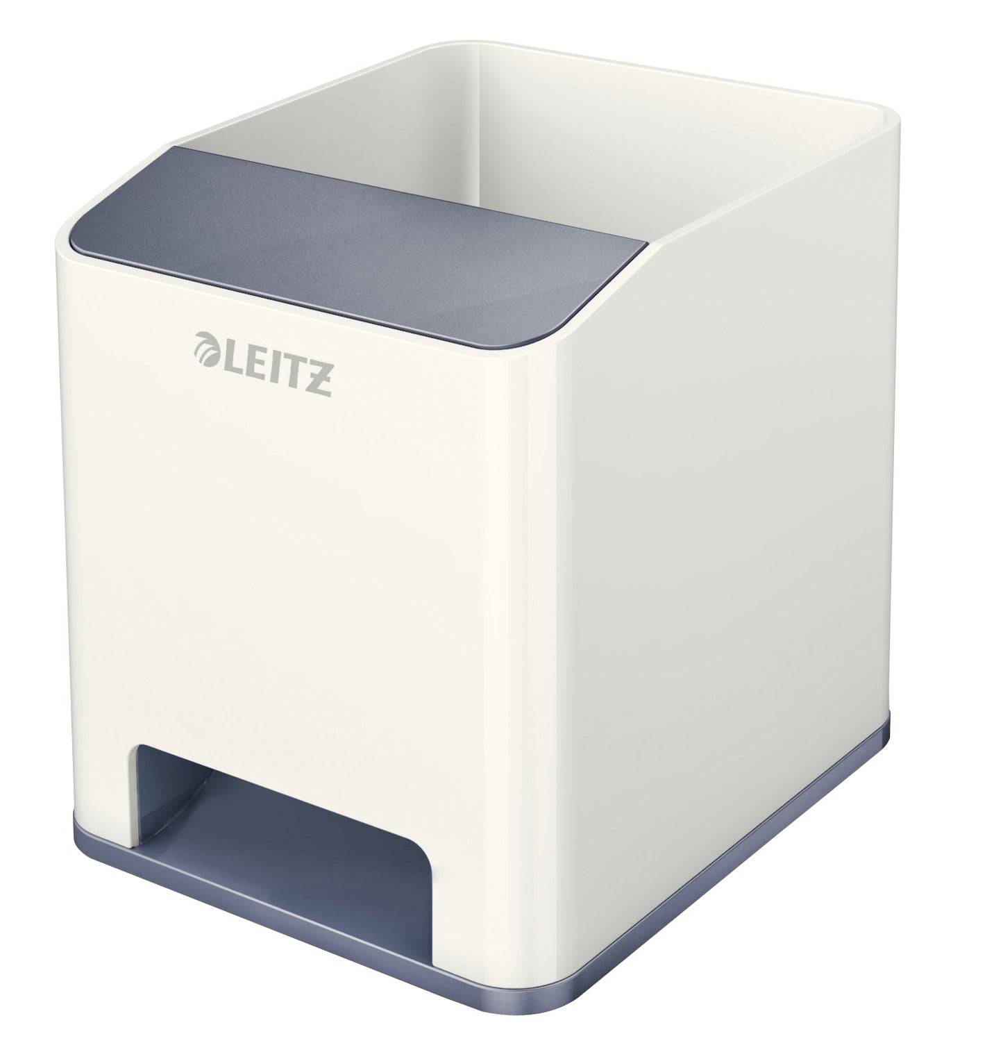 Leitz WOW Dual Colour Sound Pen Holder White/Grey 53631001 - ONE CLICK SUPPLIES