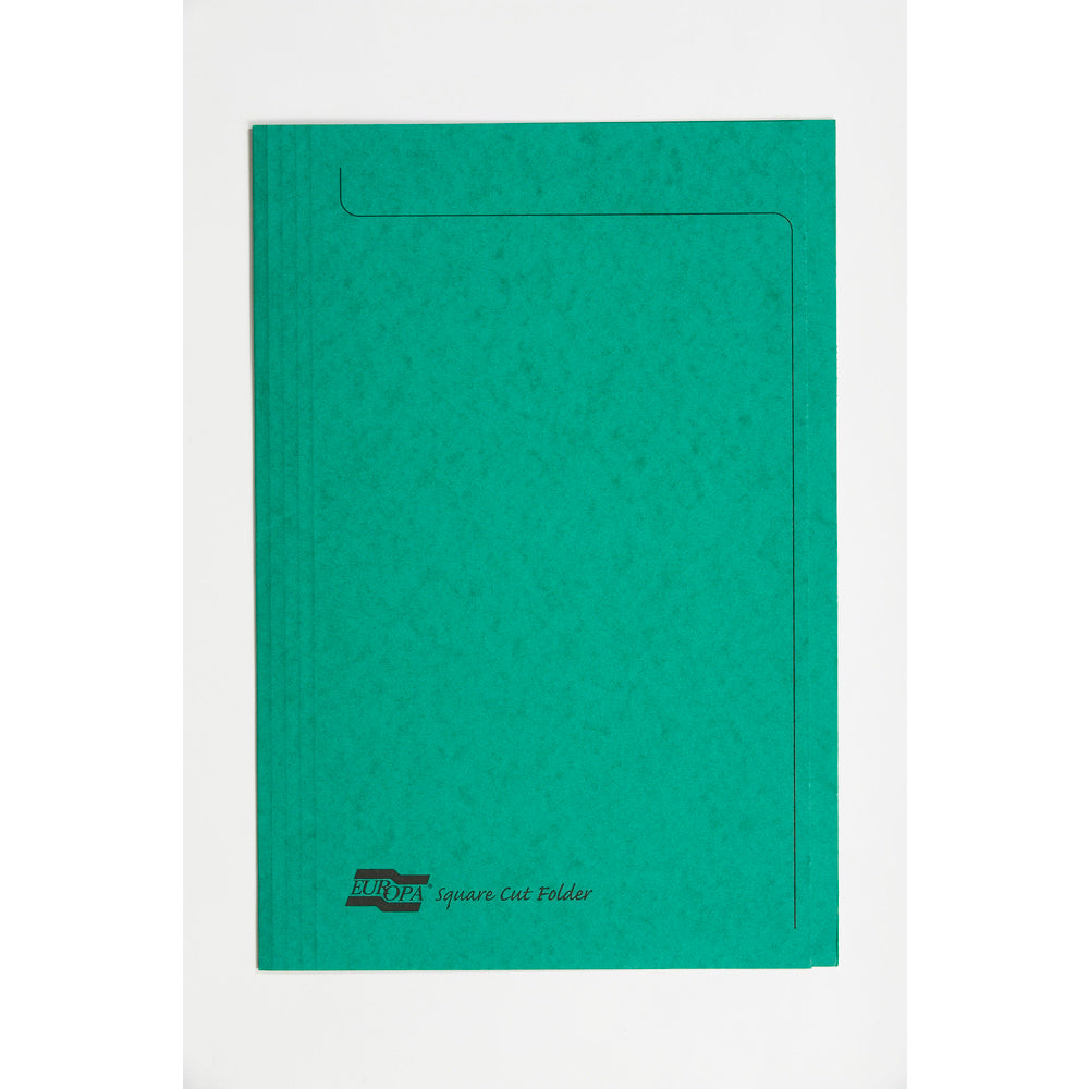 Europa Square Cut Folder Pressboard A4 265gsm Green (Pack 50) - 4823Z - ONE CLICK SUPPLIES