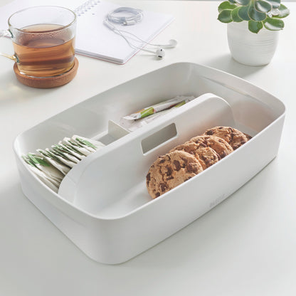 Leitz MyBox WOW Organiser Tray with Handle Small White 53230001 - ONE CLICK SUPPLIES