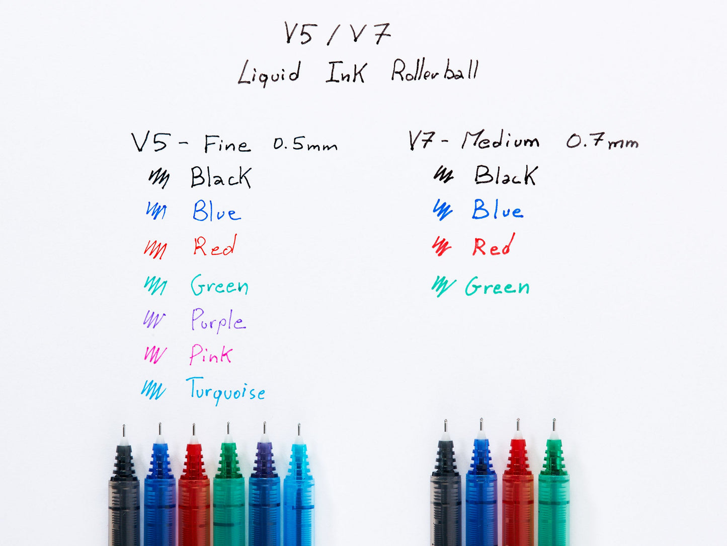 Pilot V5 Hi-Tecpoint Liquid Ink Rollerball Pen 0.5mm Tip 0.3mm Line Red (Pack 12) - 100101202 - ONE CLICK SUPPLIES