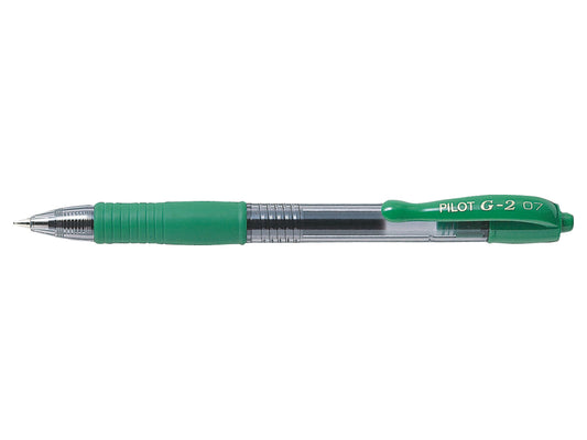 Pilot G-207 Retractable Gel Rollerball Pen 0.7mm Tip 0.39mm Line Green (Pack 12) - 41101204 - ONE CLICK SUPPLIES