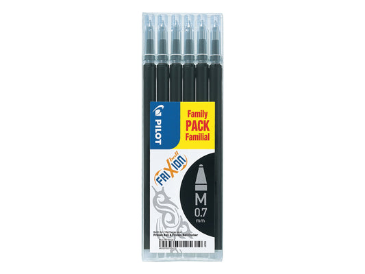 Pilot Refill for FriXion Ball/Clicker Pens 0.7mm Tip Black (Pack 6) - 4902505525612 - ONE CLICK SUPPLIES