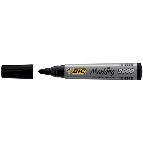 BIC Marking 2000 Permanent Marker Bullet Tip Line Width 1.7mm Black Pack 12 Code 820915 - ONE CLICK SUPPLIES