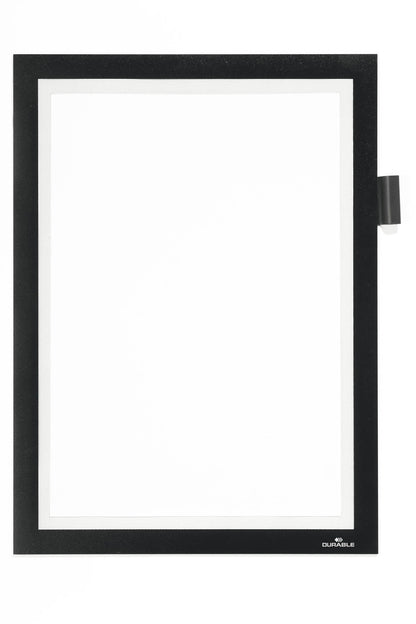 Durable Duraframe Note Magnetic Display Frame Self Adhesive A4 Black - 499301 - ONE CLICK SUPPLIES