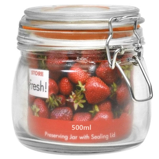 Store Fresh Cliptop Glass Preserving Jar 500ml - ONE CLICK SUPPLIES