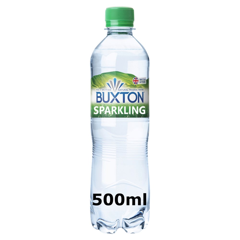 Buxton Sparkling Mineral Water 50cl Plastic Bottles (Pack of 8)