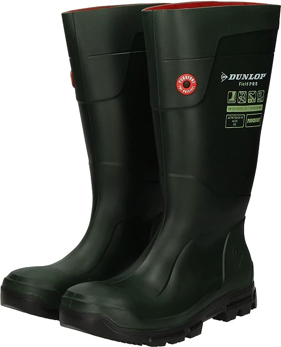 Dunlop Purofort Fieldpro Wellington Boot Black/Green ,Thermal to -20°C {All Sizes}