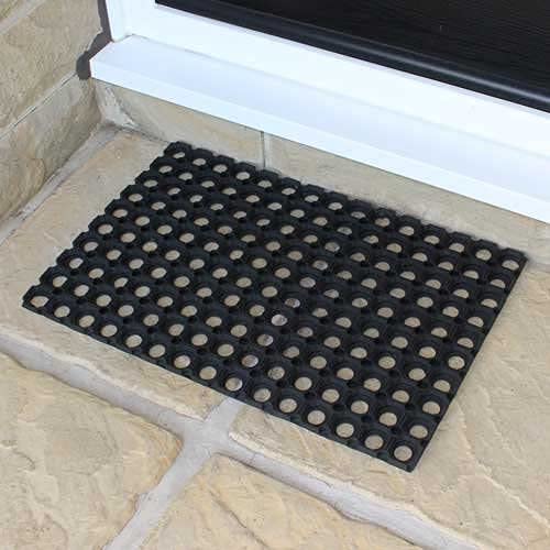 Fixtures Honeycomb Door Mat Heavy Duty 100% Rubber Black, 40 x 60 x 1.5 cm - ONE CLICK SUPPLIES