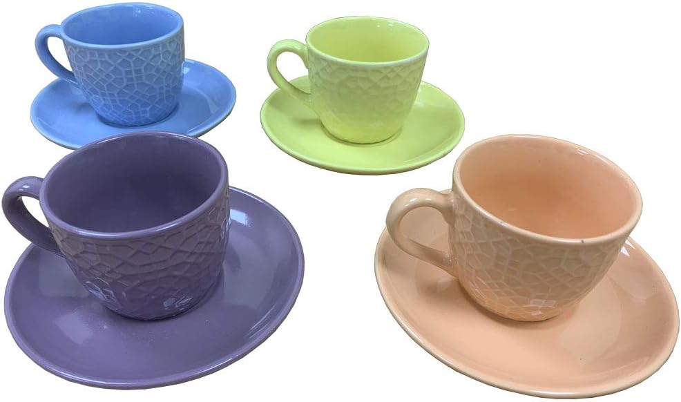 9pc Fixtures "Colours" Espresso Cup & Saucer Set