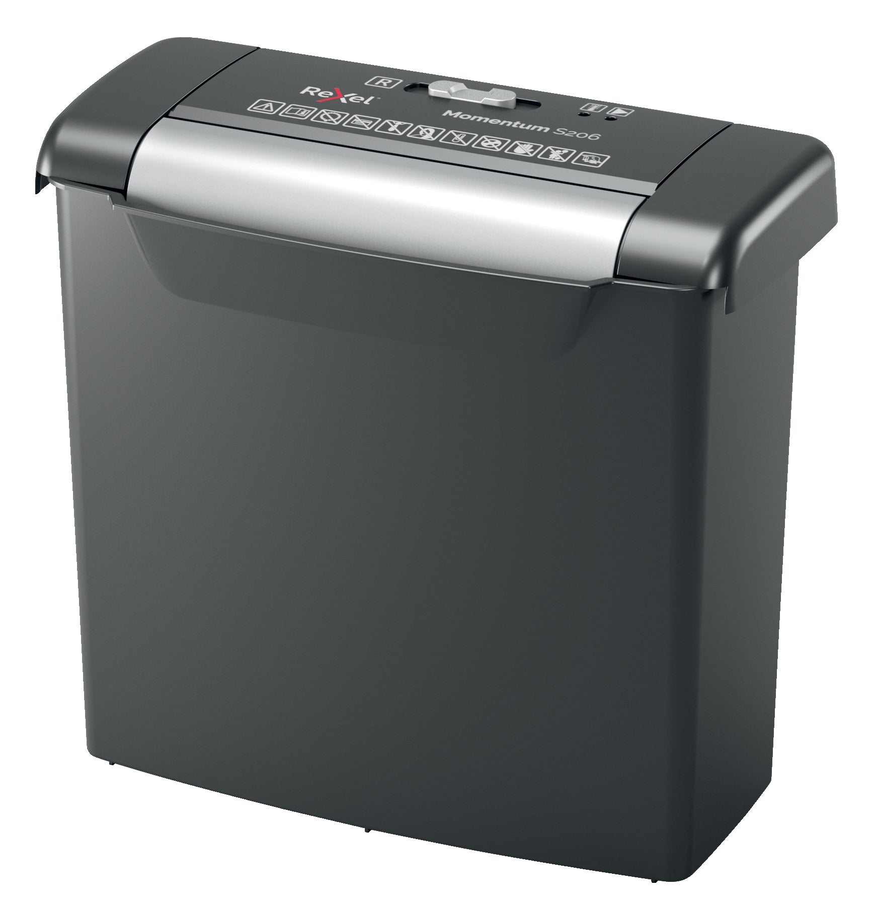 Rexel Momentum S206 Strip Cut Shredder 9 Litre 6 Sheet Black 2104568 - ONE CLICK SUPPLIES