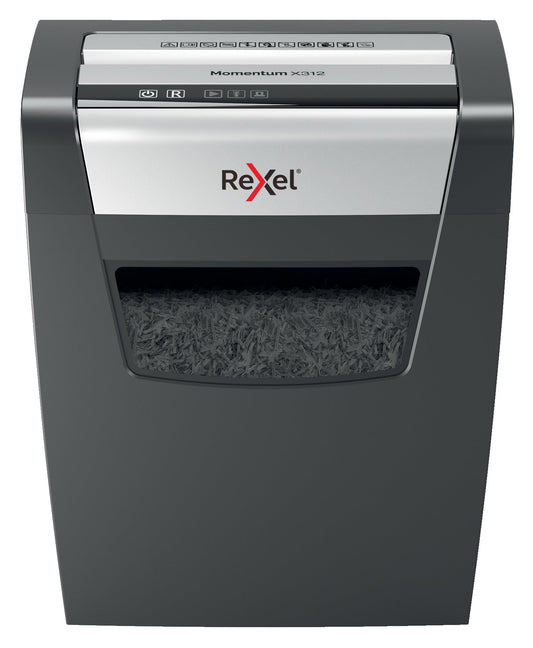 Rexel Momentum X312 Cross Cut Shredder 23 Litre 12 Sheet Black 2104572 - ONE CLICK SUPPLIES