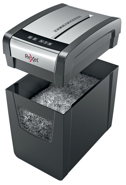 Rexel Momentum X410-SL Slimline Cross Cut Shredder 23 Litre 10 Sheet Black 2104573 - ONE CLICK SUPPLIES