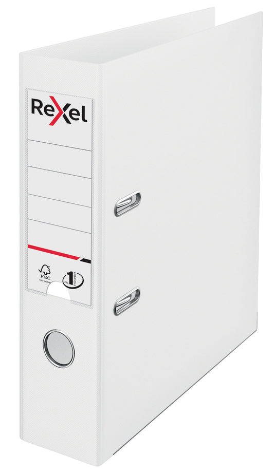 Rexel Choices Lever Arch File Polypropylene A4 75mm Spine Width White (Pack 10) 2115502 - ONE CLICK SUPPLIES