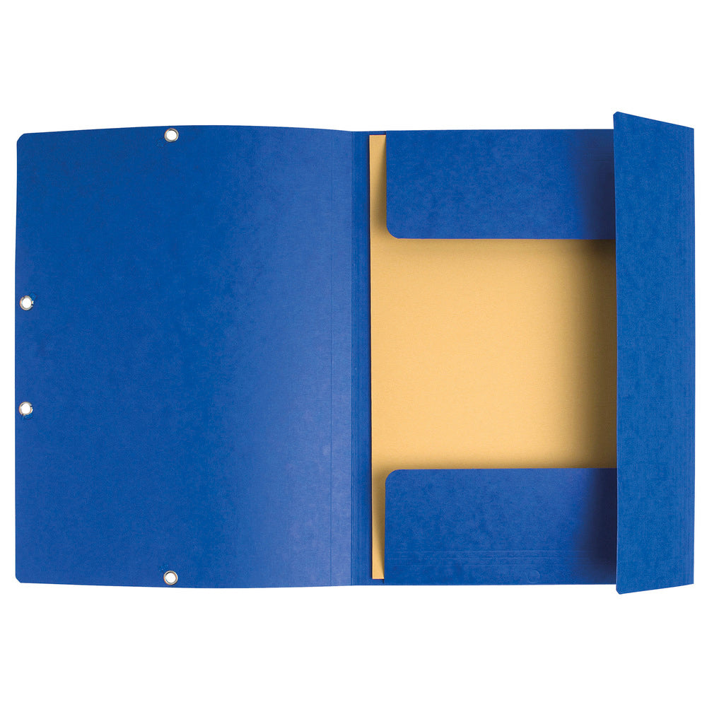 Europa 3 Flap Folder Manilla 240x320mm Elasticated 400gsm Blue (Pack 10) - 55502SE - ONE CLICK SUPPLIES