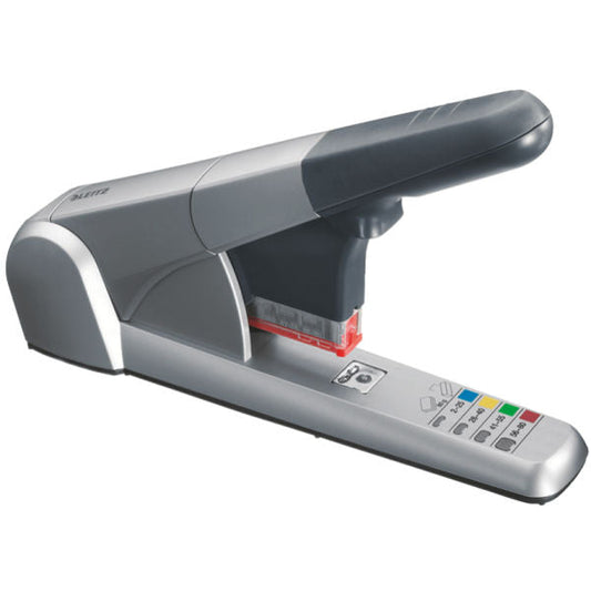 Leitz 5551 Full Strip Heavy Duty Stapler Flat Clinch 80 Sheet Silver 55510084 - ONE CLICK SUPPLIES