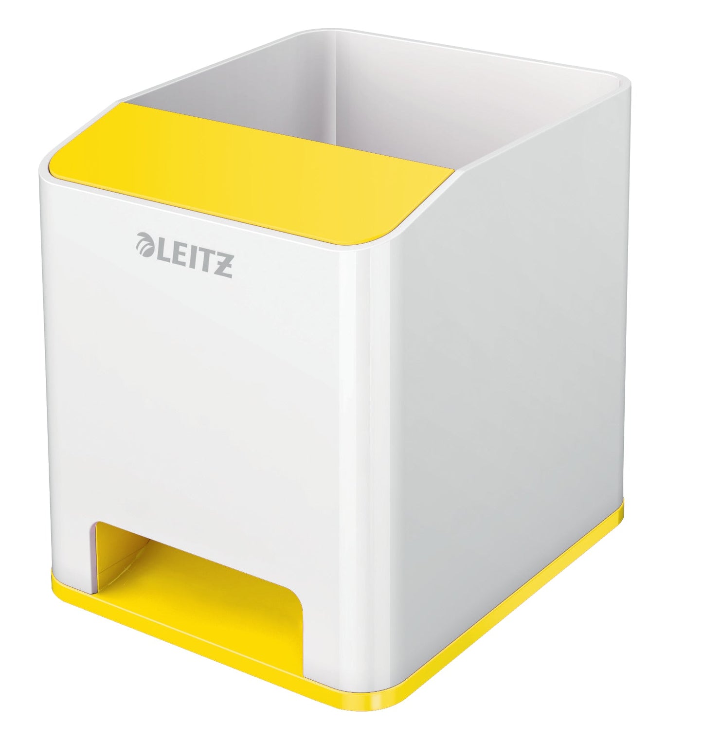 Leitz WOW Sound Pen Holder White/Yellow 53631016 - ONE CLICK SUPPLIES