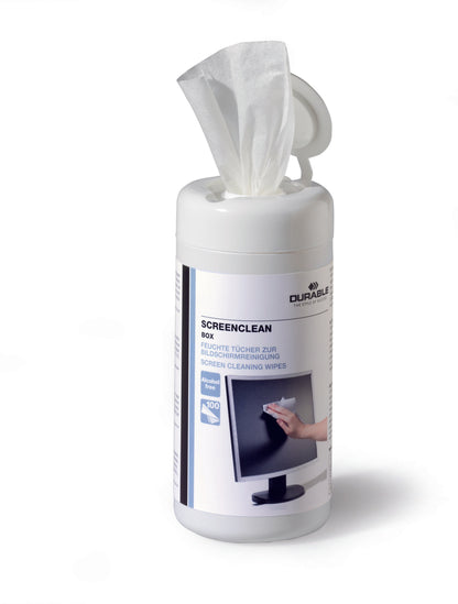 Durable Screenclean Cleaning Wipes Tub (Pack 100) 573602 - ONE CLICK SUPPLIES