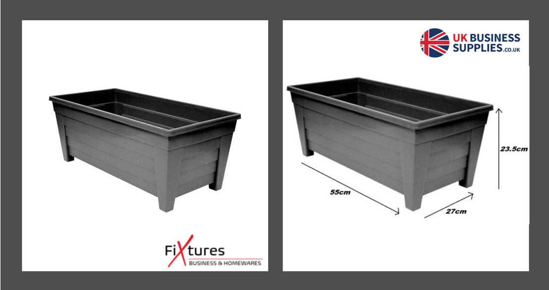 Fixtures Grosvenor Raised Trough Large 55cm Black/Ebony - ONE CLICK SUPPLIES