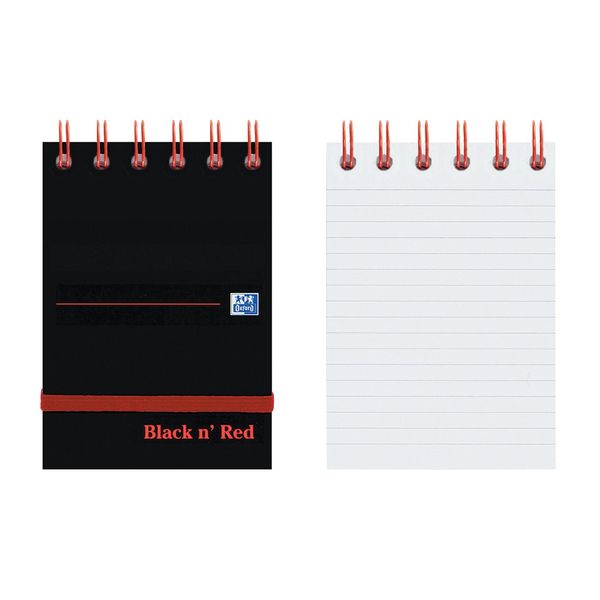 Black n Red (A7) Reporters Notebook with 140 Ruled Pages (Pack of 5 Notebooks) - ONE CLICK SUPPLIES