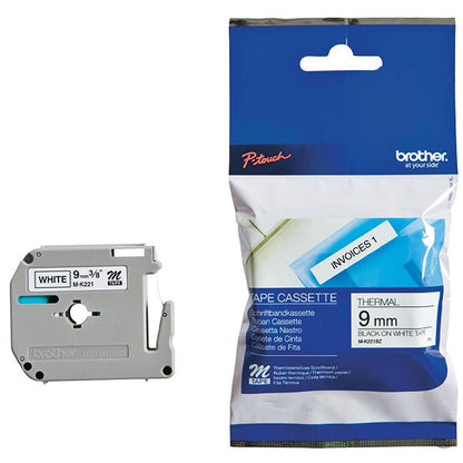 Brother P-Touch M Tape 9mm Black /White M-K221BZ