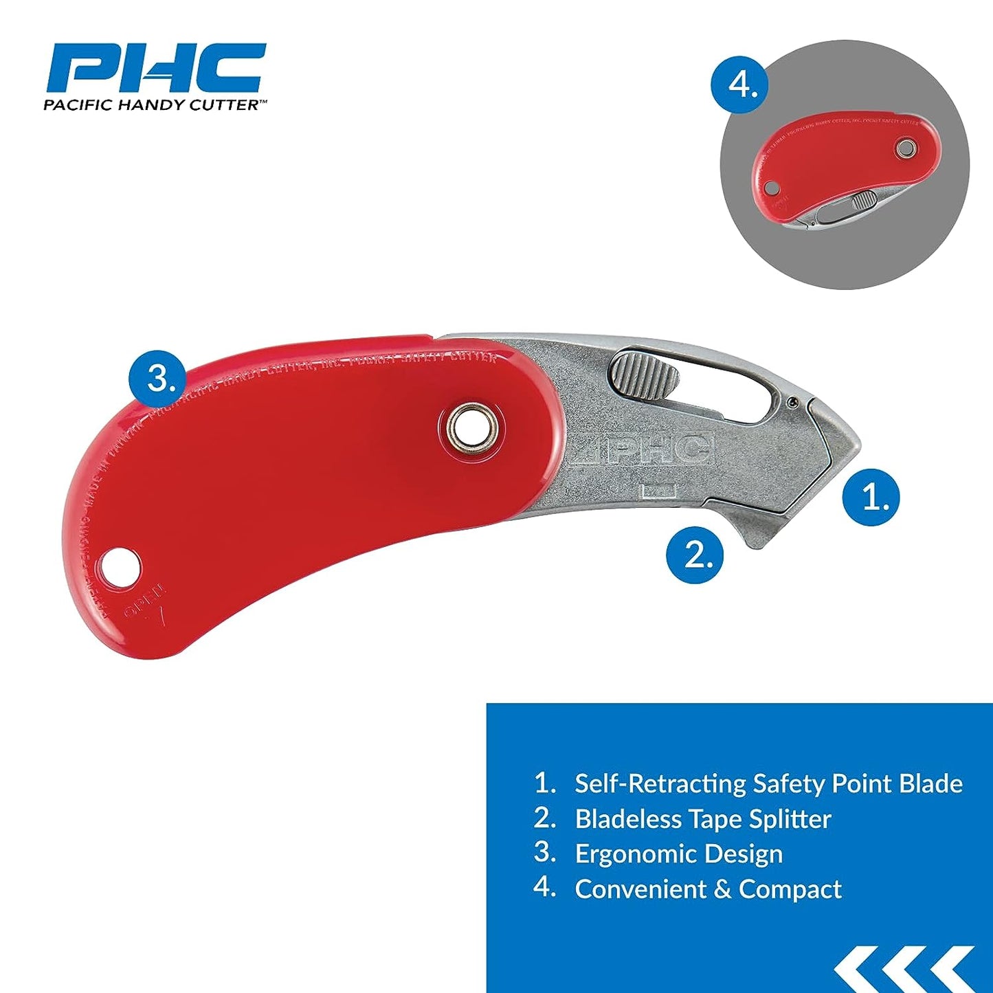 Pacific Handy Cutter PSC2-300 Pocket Safety Cutter, Cardboard, Tape , String etc..