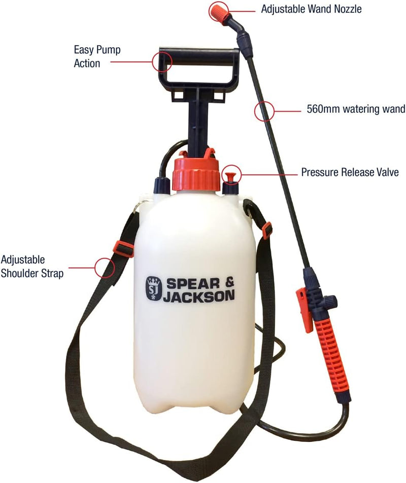 Spear & Jackson 5LPAPS Pump Action Pressure Sprayer 5 Litre