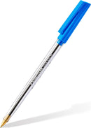 Staedler Blue Medium Pen 1.00mm Tip 0.35mm Line Blue Pack 10's - ONE CLICK SUPPLIES