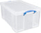 Really Useful 64L Plastic Storage Box W710xD440xH310mm Clear 64C