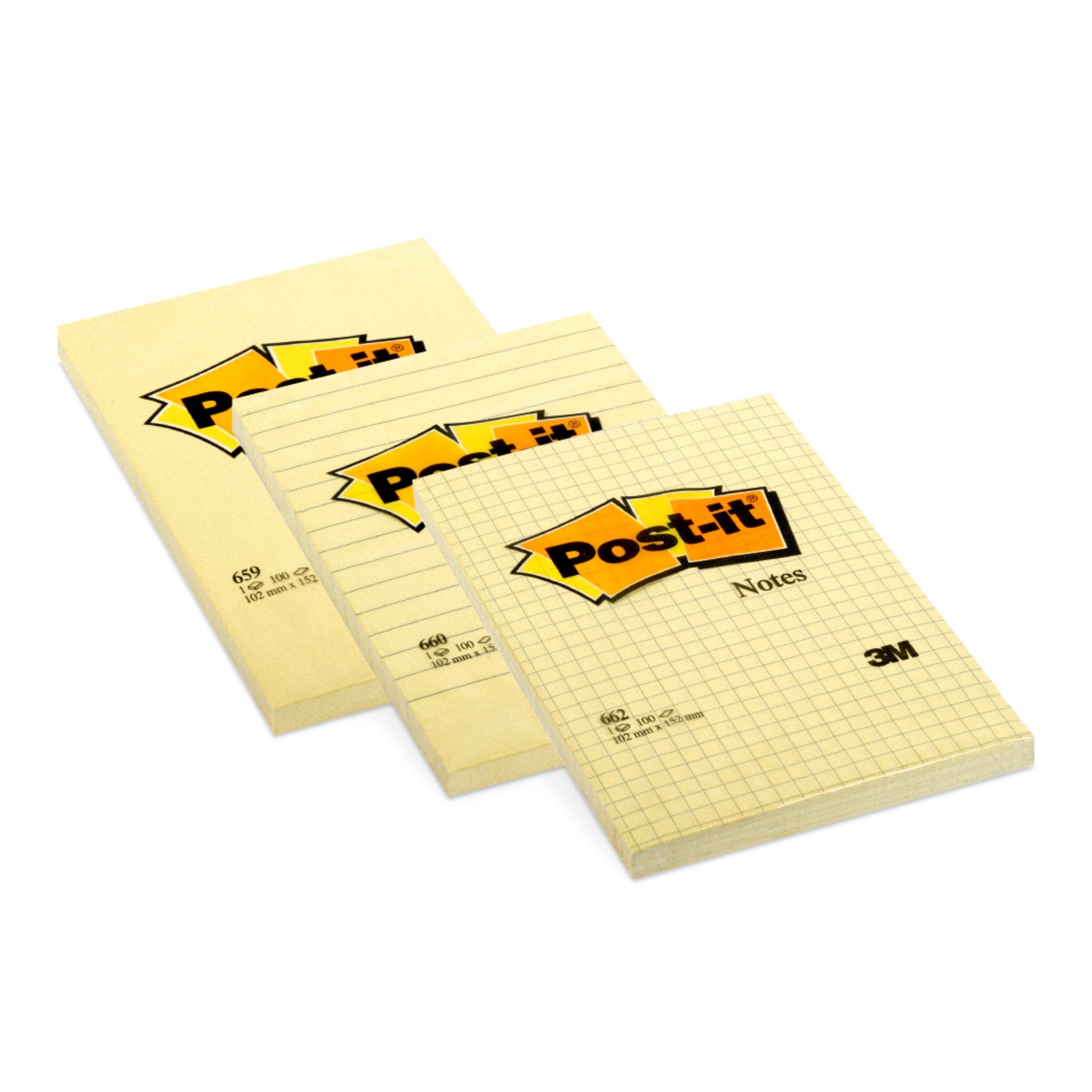 Post-it Notes Large Format Ruled 102x152mm 100 Sheets Yellow (Pack 6) 660 - 7100172753 - ONE CLICK SUPPLIES