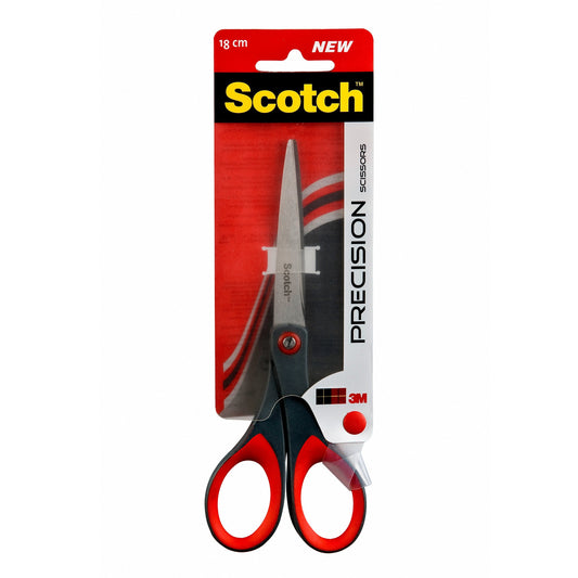 Scotch Precision Scissors 180mm Red/Grey 1447 - 7000033999 - ONE CLICK SUPPLIES