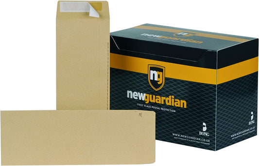 New Guardian C27603 Envelopes Heavyweight Pocket Peel and Seal Manilla 305x127mm[Pack of 250] - ONE CLICK SUPPLIES