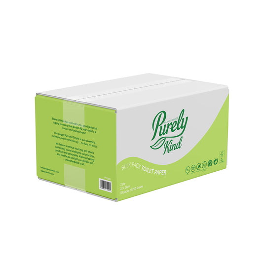 Blake & White Purely Kind Toilet Paper Bulk Pack , 2ply, Box of 7500 sheets