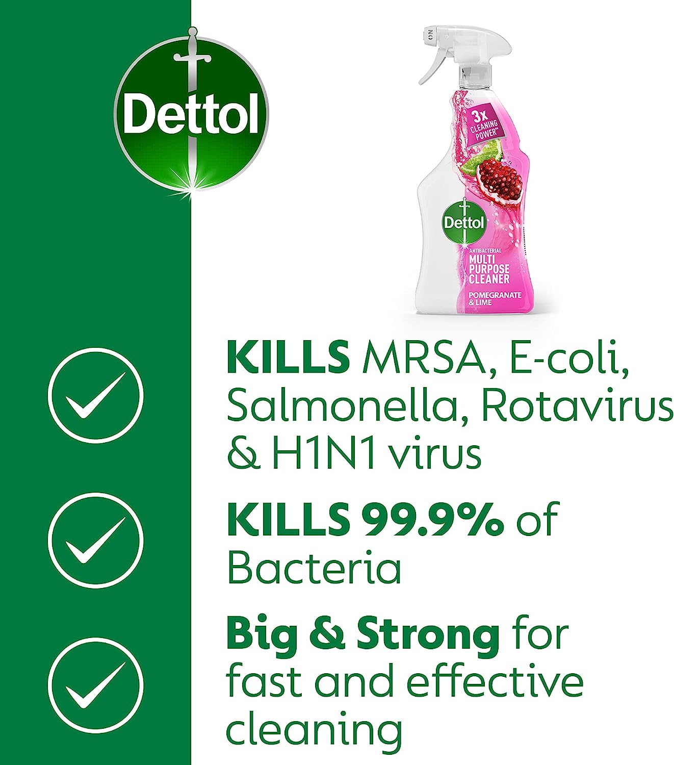 Dettol Power & Fresh Pomegranate & Lime Spray 1 Litre