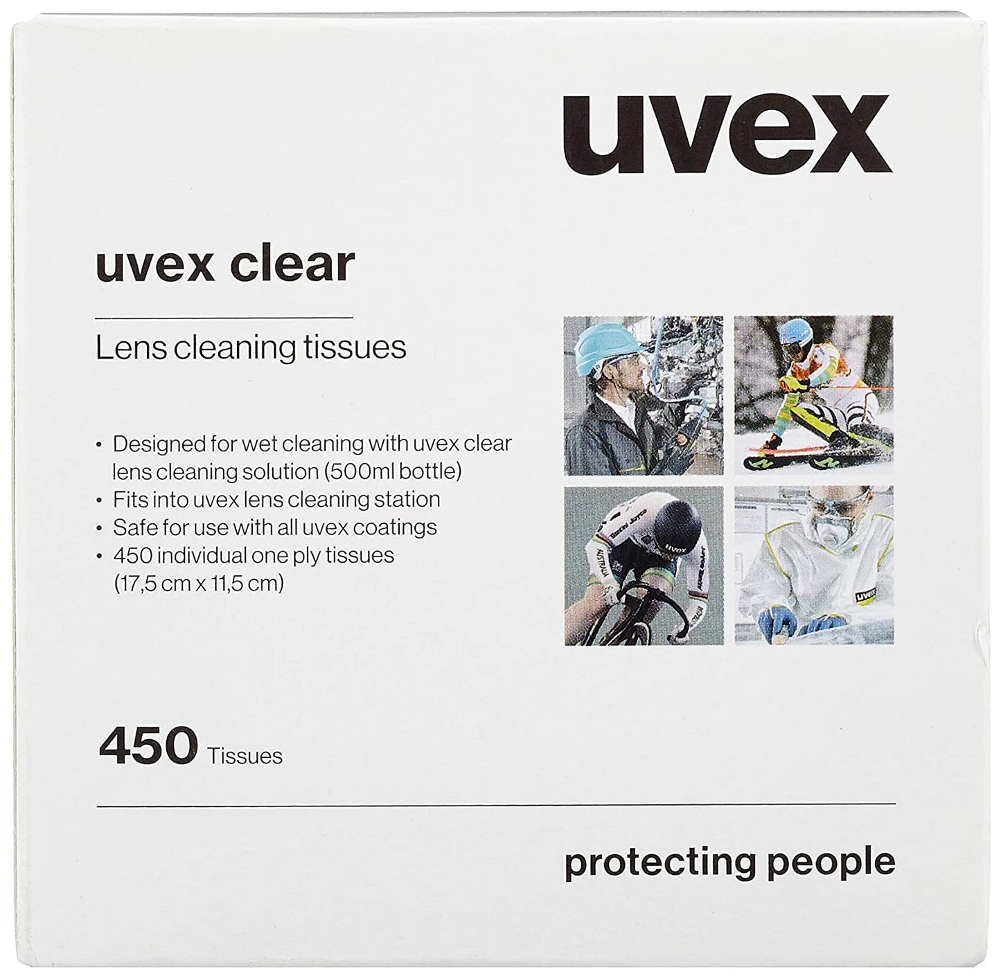 Uvex Formulated Cleaning Tissues/Wipes  Box x 450 - ONE CLICK SUPPLIES