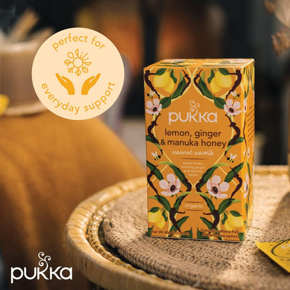 Pukka Tea Lemon, Ginger & Manuka Honey Individually Wrapped Enveloped Tea 20's