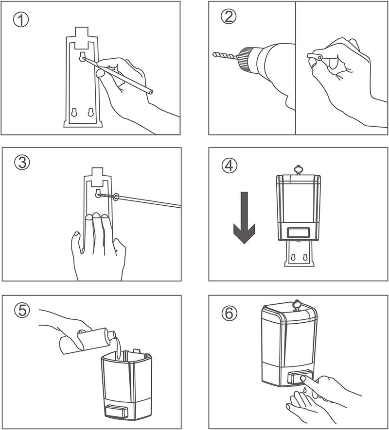 Hand Gel/Soap Clear Universal Wall Mountable Dispenser 500ml