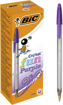 Bic Cristal Fun Ballpoint Pen Large Purple (20 Pack) 929055